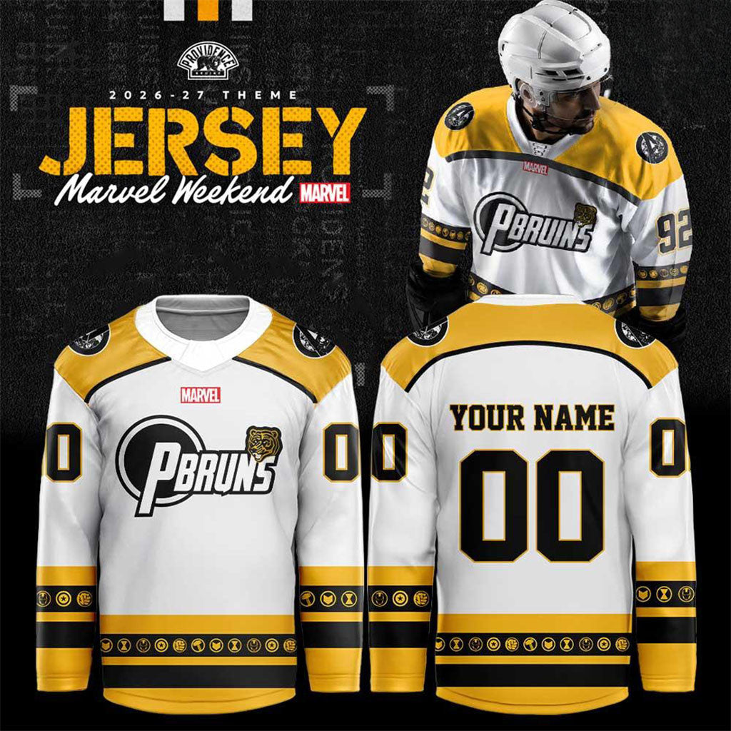 Personalized Providence Bruins Marvel Avengers Weekend AHL Hockey Jersey Providence Bruins Merch