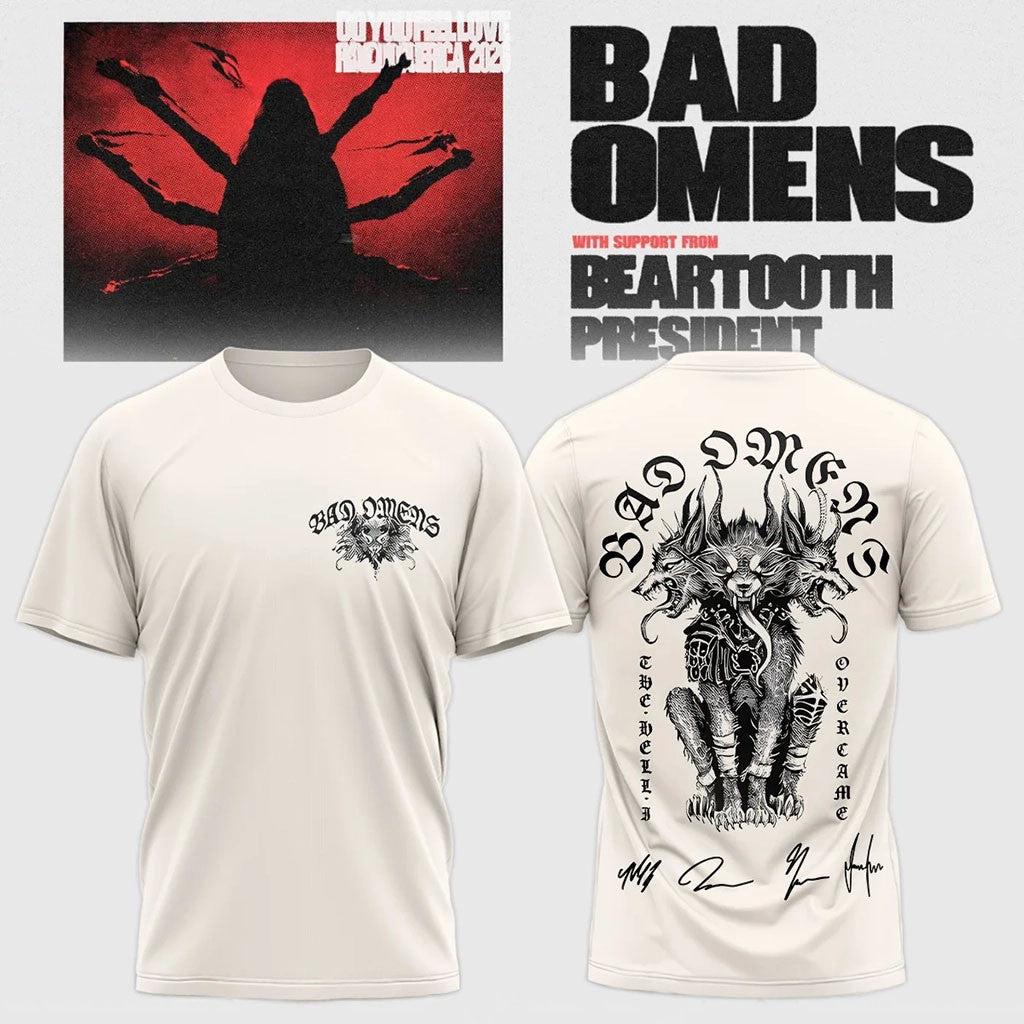 Bad Omens Merch 2026 Do You Feel Love Tour Signature T-Shirt Gift Ideas For Band Fans