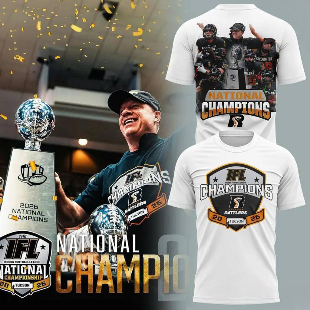 Arizona Rattlers 2026 IFL National Champions Graphic T-Shirt Rattlers Merch Gifts For Fans