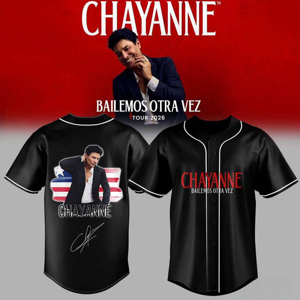 Black Chayanne Bailemos Otra Vez Tour 2026 Baseball Jersey Chayanne Merch Gifts For Music Lovers
