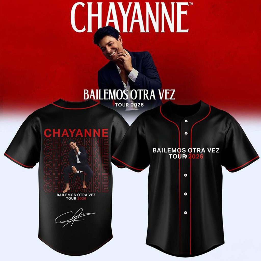Black Chayanne Bailemos Otra Vez Tour 2026 Graphic Baseball Jersey Chayanne Merch Gifts For Fan