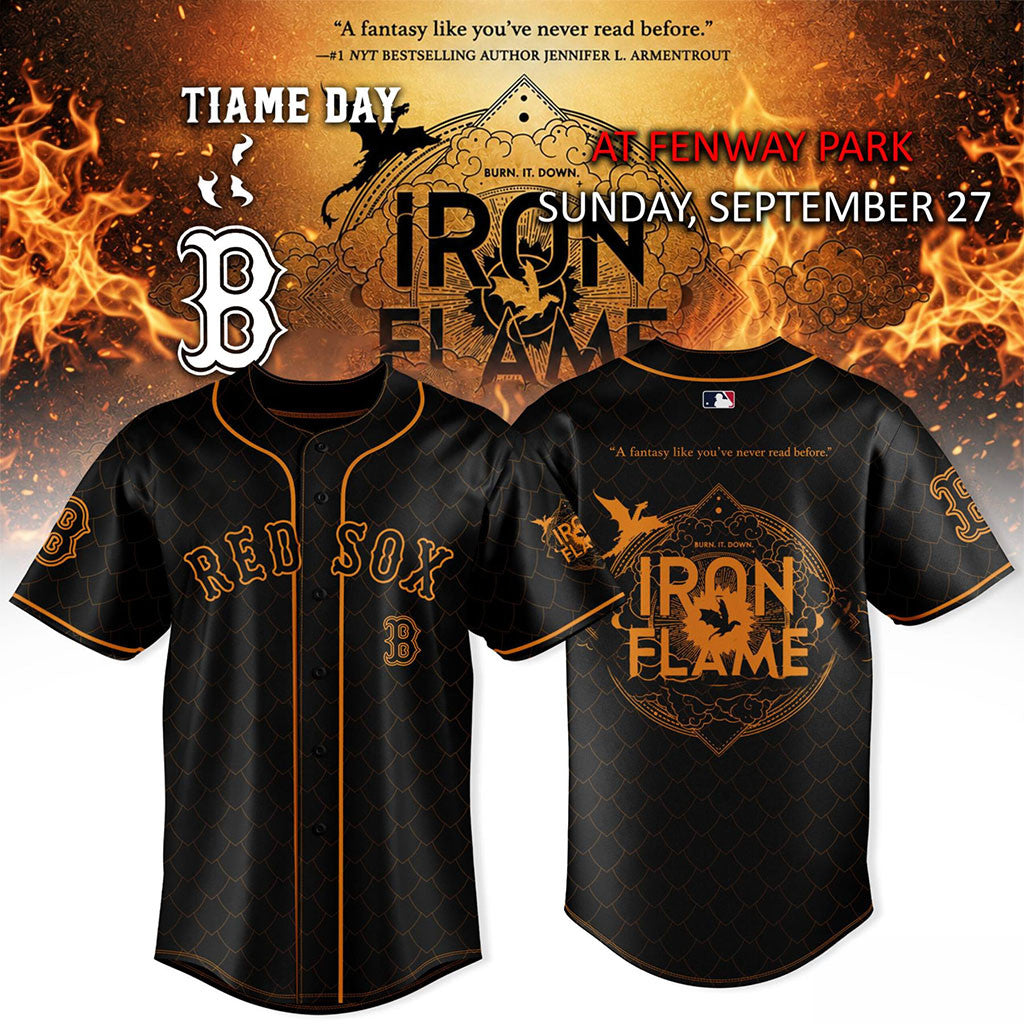 Boston Red Sox x Iron Flame Day At Fenway Park Fantasy Baseball Jersey 2026 Red Sox Merch