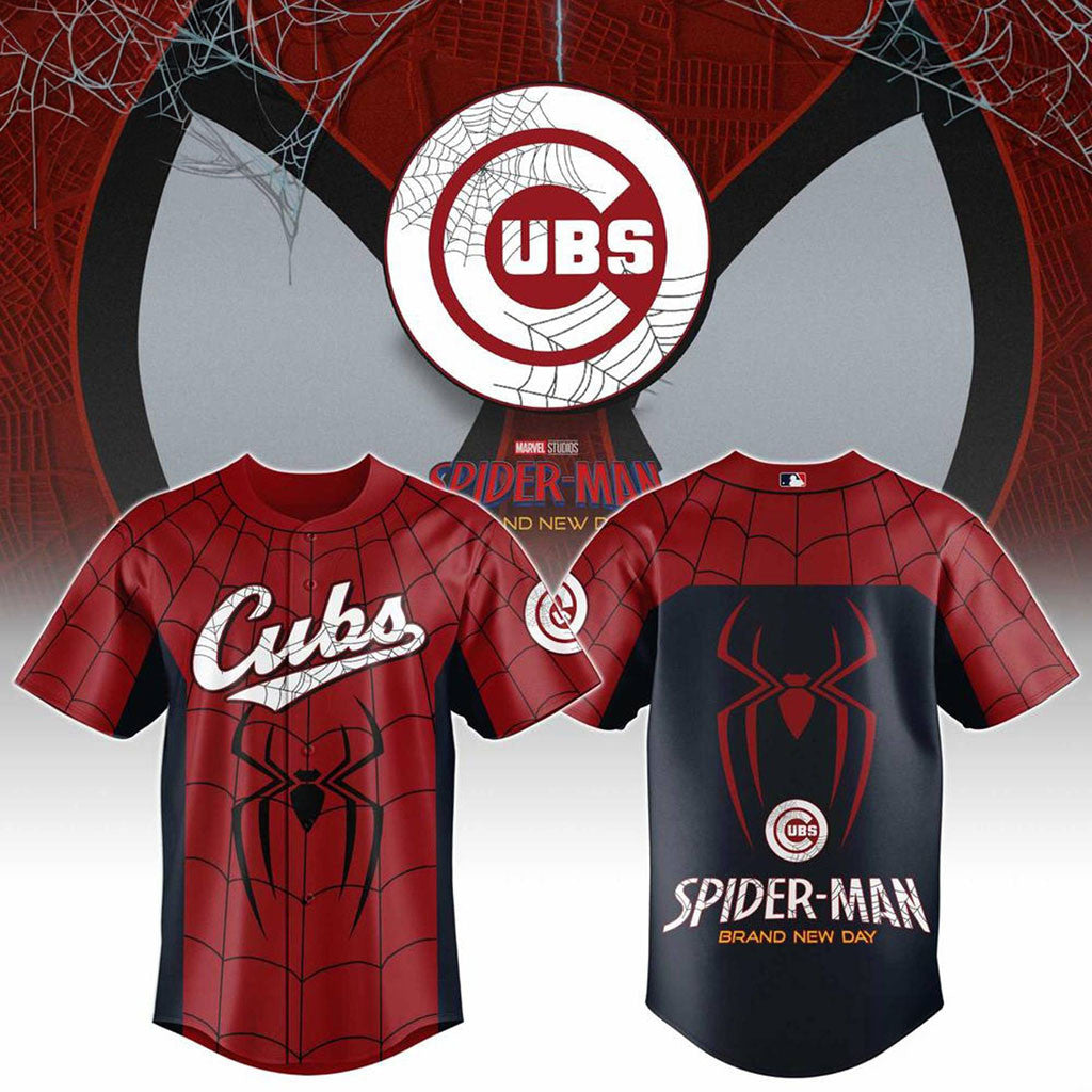 Chicago Cubs X Spider Man Brand New Day Baseball Jersey Cubs Merch Gifts For Husband