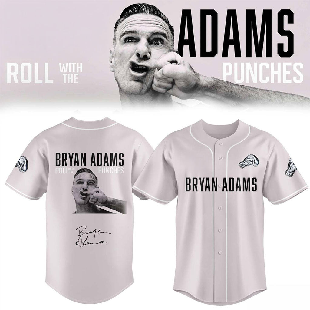 Bryan Adams Roll With The Punches Tour 2026 Signature Baseball Jersey Bryan Adams Merch