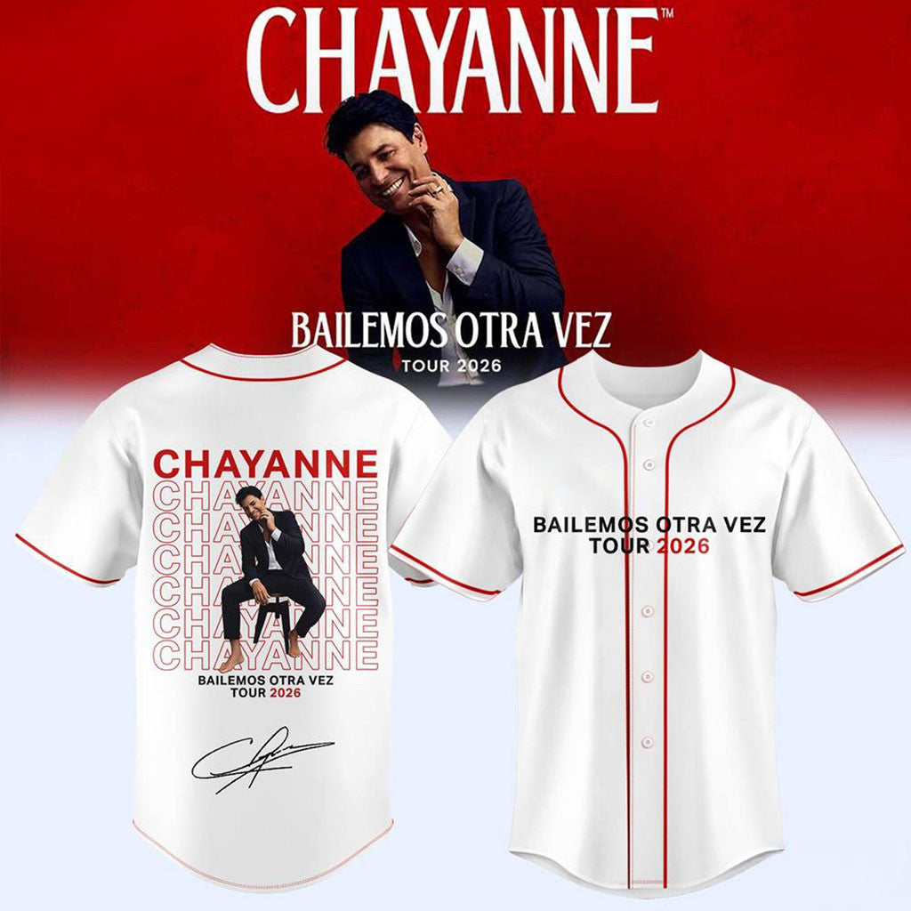 Chayanne Bailemos Otra Vez Tour 2026 Portrait Baseball Jersey Chayanne Merch Fans Gifts