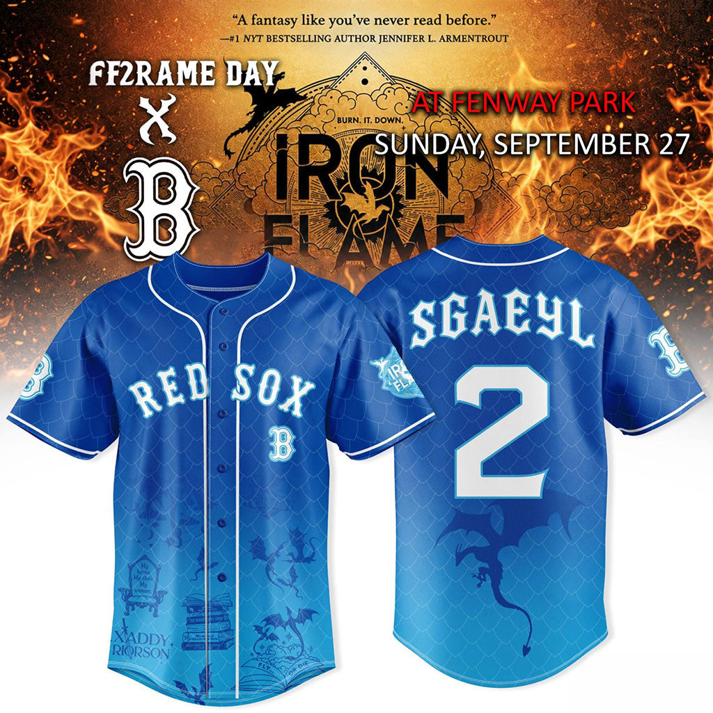 Boston Red Sox x Iron Flame Theme Day Sgaeyl #2 Fantasy Baseball Blue Jersey Red Sox Merch
