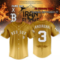 Boston Red Sox x Iron Flame Theme Day Andarna #3 Fantasy Baseball Gold Jersey Red Sox Merch