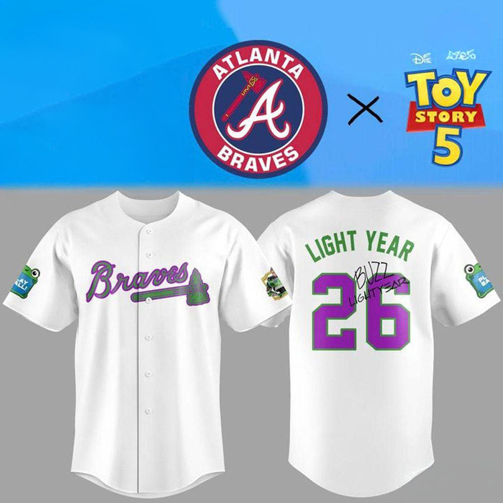 Custom Atlanta Braves X Toy Story Night Baseball Jersey Braves Merch Gifts For Baseball Fans