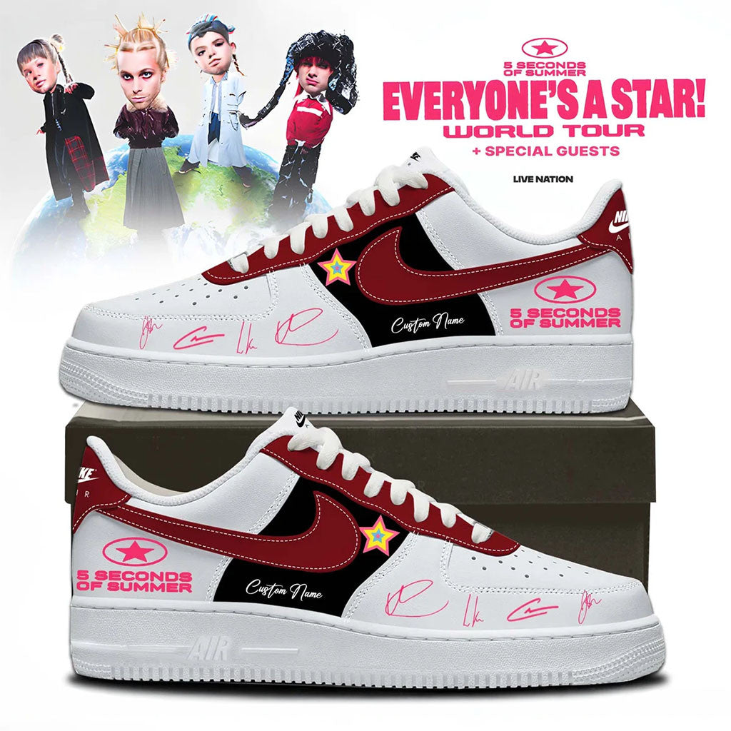 Custom 5 Seconds Of Summer Merch 2026 5SOS Everyone's A Star Shoes Sneakers Fan Gift Ideas