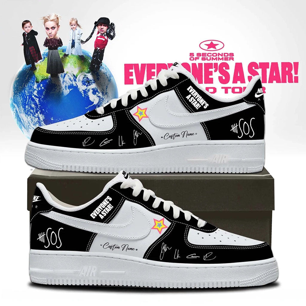 Customized 5 Seconds Of Summer Merch 5SOS Everyone's A Star Signed Shoes Sneakers Fan Gifts