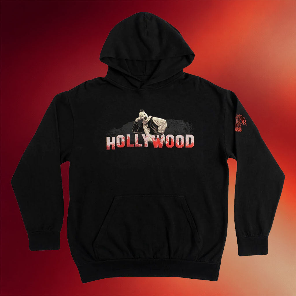 Halloween Horror Nights 2026 Hollywood Sign Art The Clown Hoodie Halloween Horror Nights Merch