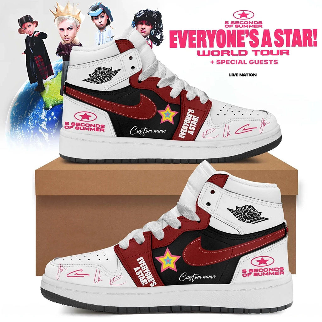 Custom 5SOS Merch 2026 5SOS Everyone's A Star Signed Sneakers Birthday Ideas For Him