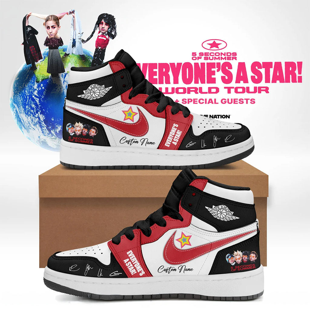 Custom 5SOS Merch 2026 5SOS Everyone's A Star Signed Sneakers Christmas Gift For Music Lover