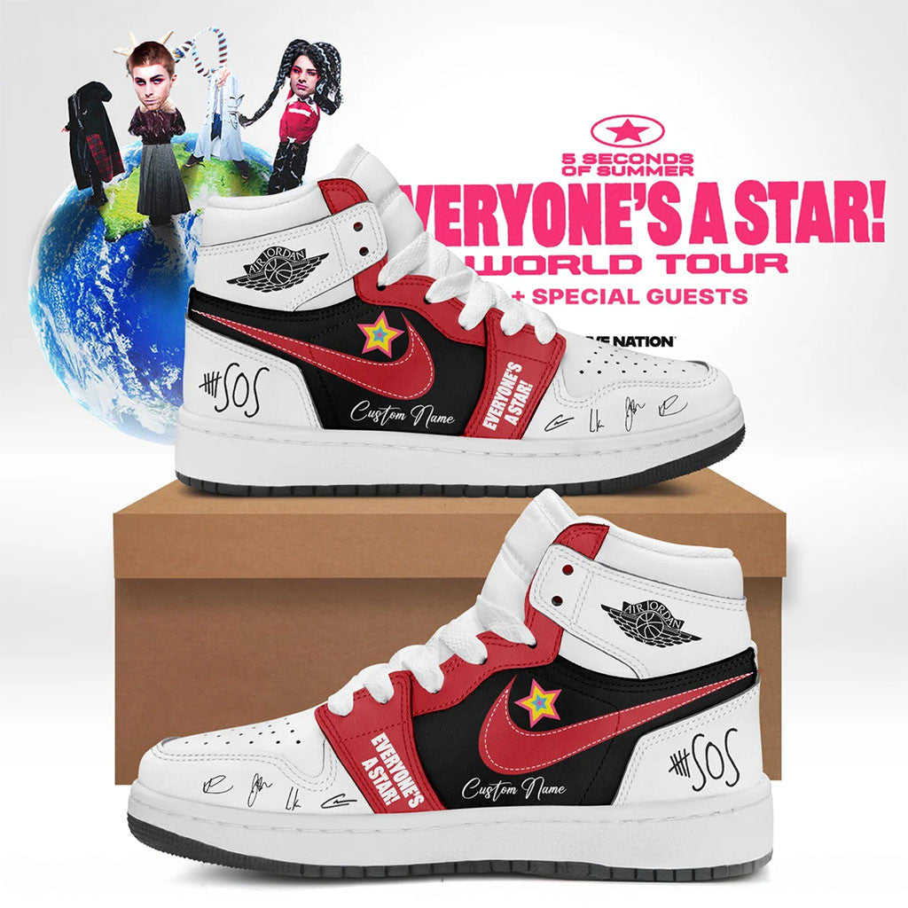 Personalized 5SOS Merch 2026 5SOS Everyone's A Star Signed Sneakers Present For Music Fan