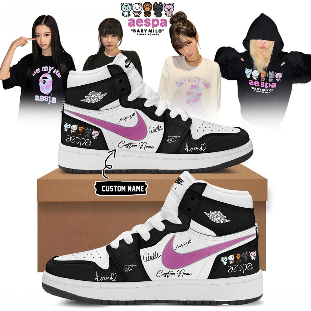 Personalized Aespa X BAPE Signed Sneakers 2026 Aespa Merch Best Gifts For Kpop Lovers