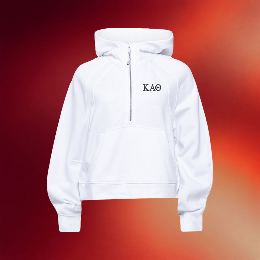 Kappa Alpha Theta Merch 2026 Kappa Alpha Theta Quarter Zip Hoodie White Gifts For Sisters
