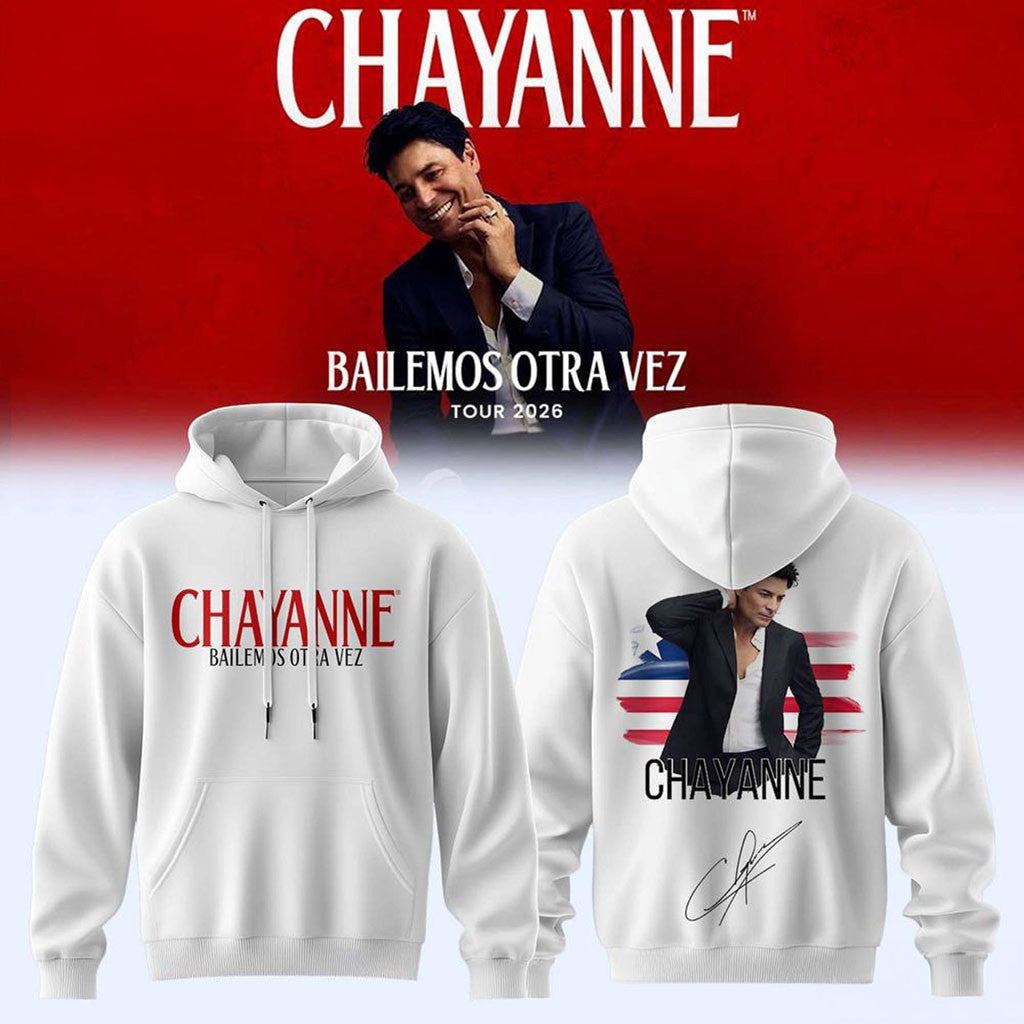 Chayanne Bailemos Otra Vez Tour 2026 White Portrait Hoodie Chayanne Merch Son Gifts