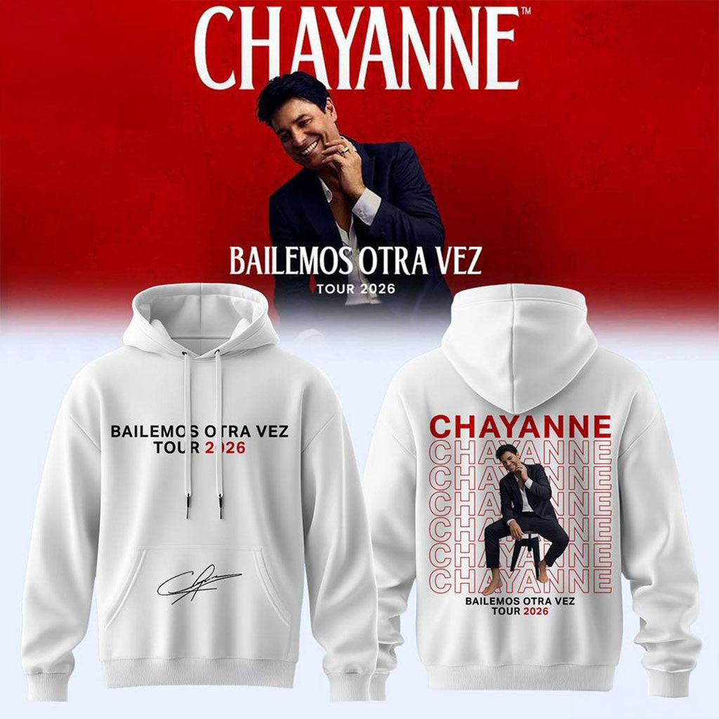 Chayanne Bailemos Otra Vez Tour 2026 White Signature Hoodie Chayanne Merch Gifts For BFF