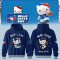 Toronto Blue Jays x Hello Kitty Day 2026 Navy Hoodie TB Jays Merch Cute Gifts For Baseball Fans