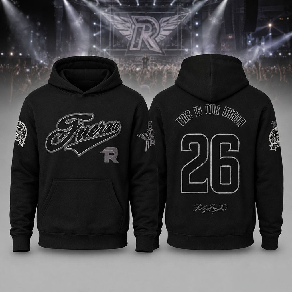Fuerza Regida Merch 2026 This Is Our Dream Tour FR TIOD Black Hoodie Presents For Music Lovers