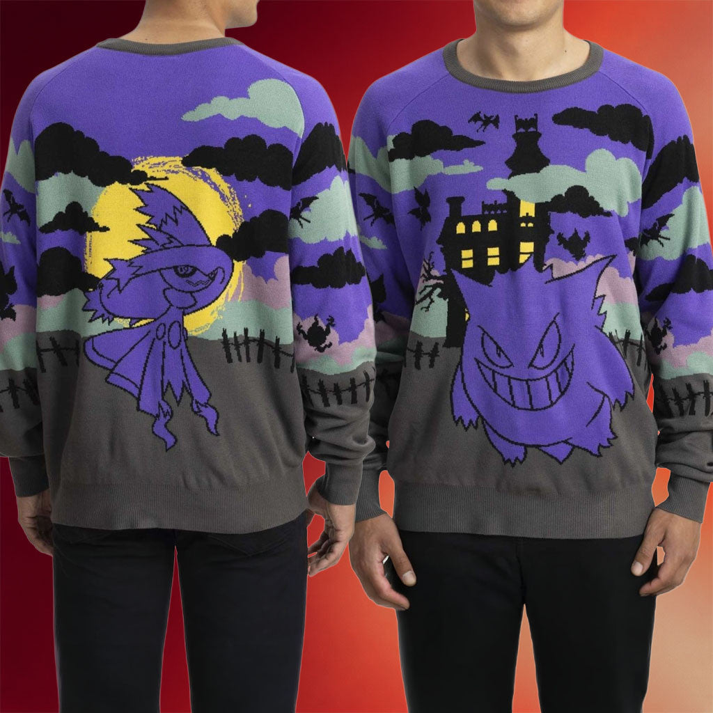 Pokemon Center Merch Halloween Collection 2026 Gengar Pokemon Halloween Sweater Best Gifts