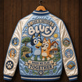 Bluey Life Is Better When We Play Together Varsity Jacket Family Cartoon Apparel Bluey Fan Gift