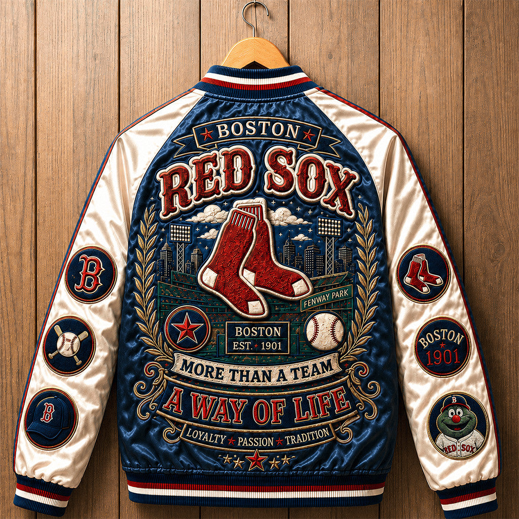 Boston Red Sox More Than a Team Varsity Jacket Red Sox Merch Baseball Lovers Game Day Gift