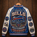 Buffalo Bills Kingdom Rise Up Buffalo Varsity Jacket Buffalo Football Merch For Fan Game Day Gifts