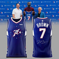 #7 Jaylen Brown Philadelphia 76ers Blue Basketball Jersey 76ers Merch Gifts For Basketball Fan