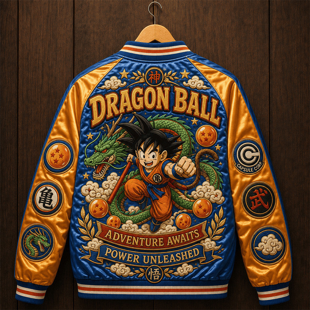 Dragon Ball Adventure Awaits Power Unleashed Varsity Jacket Goku Anime Clothes Fan Gifts