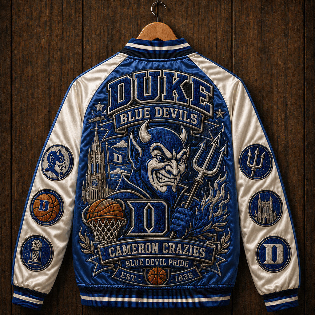 Duke Blue Devils Cameron Crazies Varsity Jacket Duke Basketball Merch Blue Devil Pride Gift