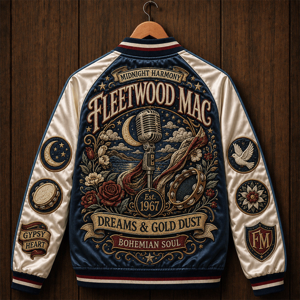 Fleetwood Mac Dreams And Gold Dust Varsity Jacket Bohemian Soul Rock Music Clothes Fan Gift