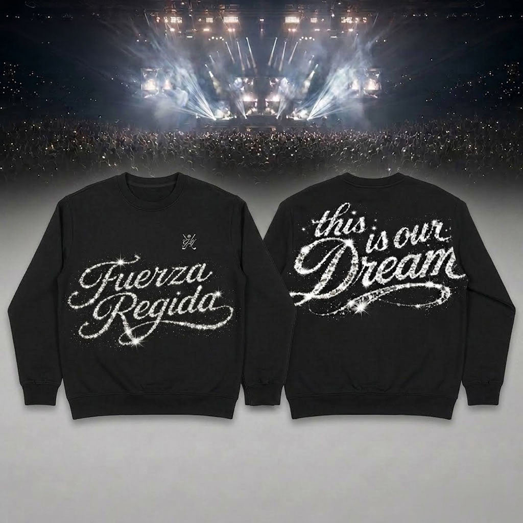 Black Fuerza Regida 2026 This Is Our Dream Tour DIAMANTE Sweatshirt Fuerza Regida Merchandise