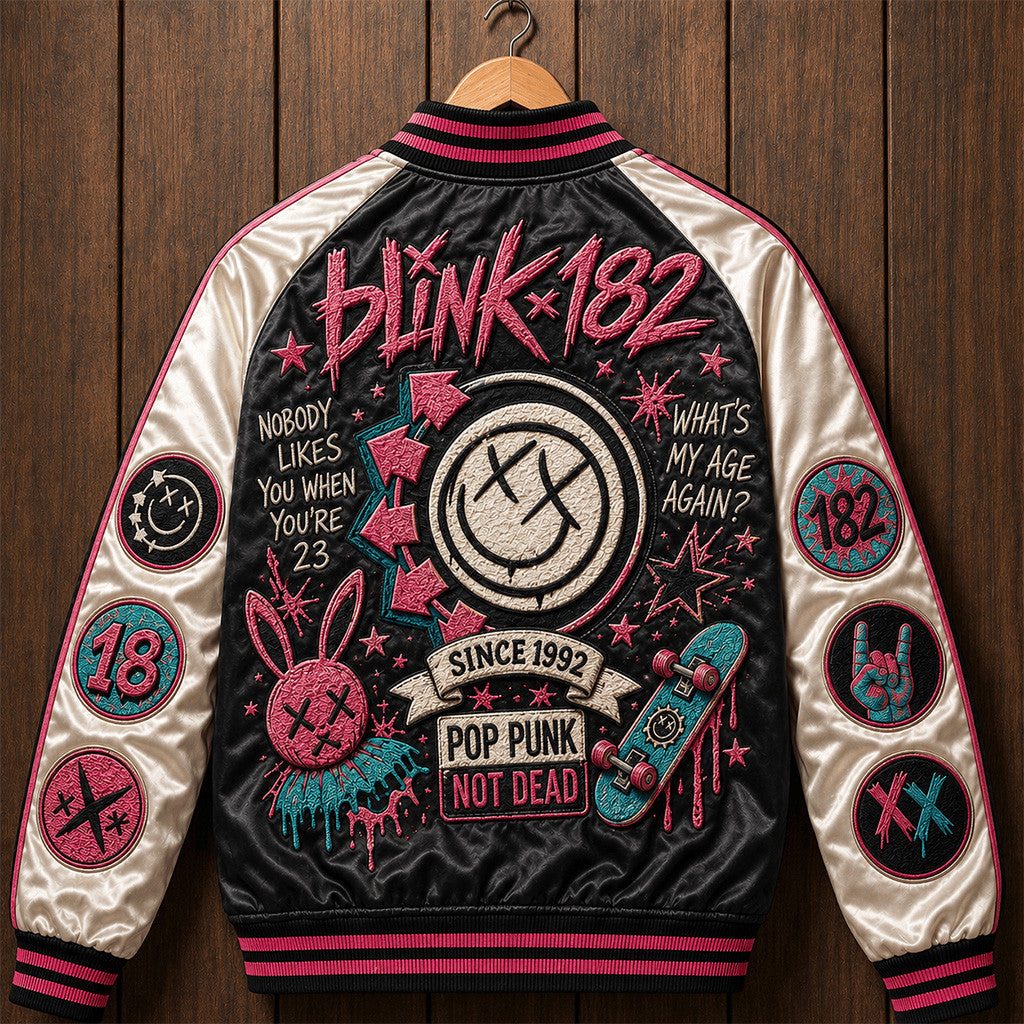 Blink-182 Since 1992 Pop Punk Not Dead Varsity Jacket Blink-182 Merch Punk Rock Music Fan Gifts