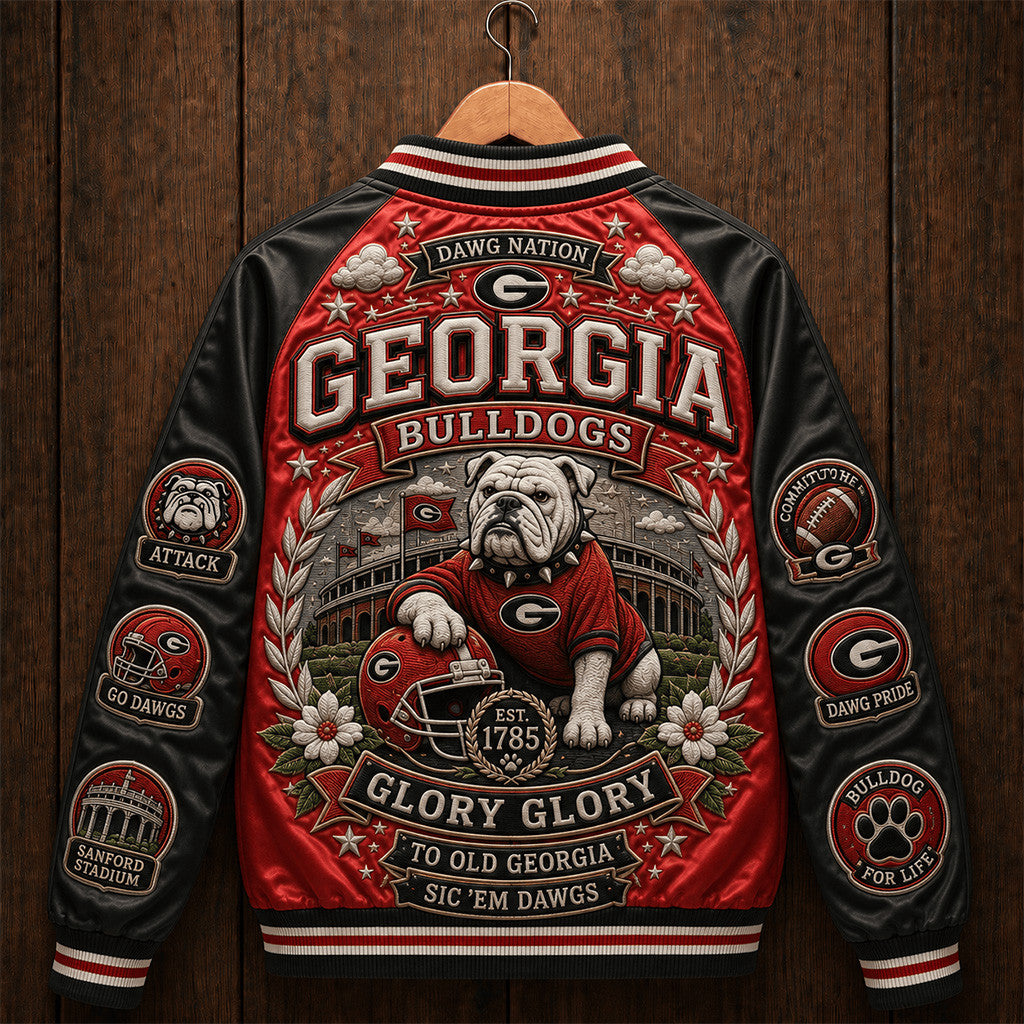 Georgia Bulldogs Dawg Nation Glory Glory Varsity Jacket Bulldogs Merch Game Day Gift