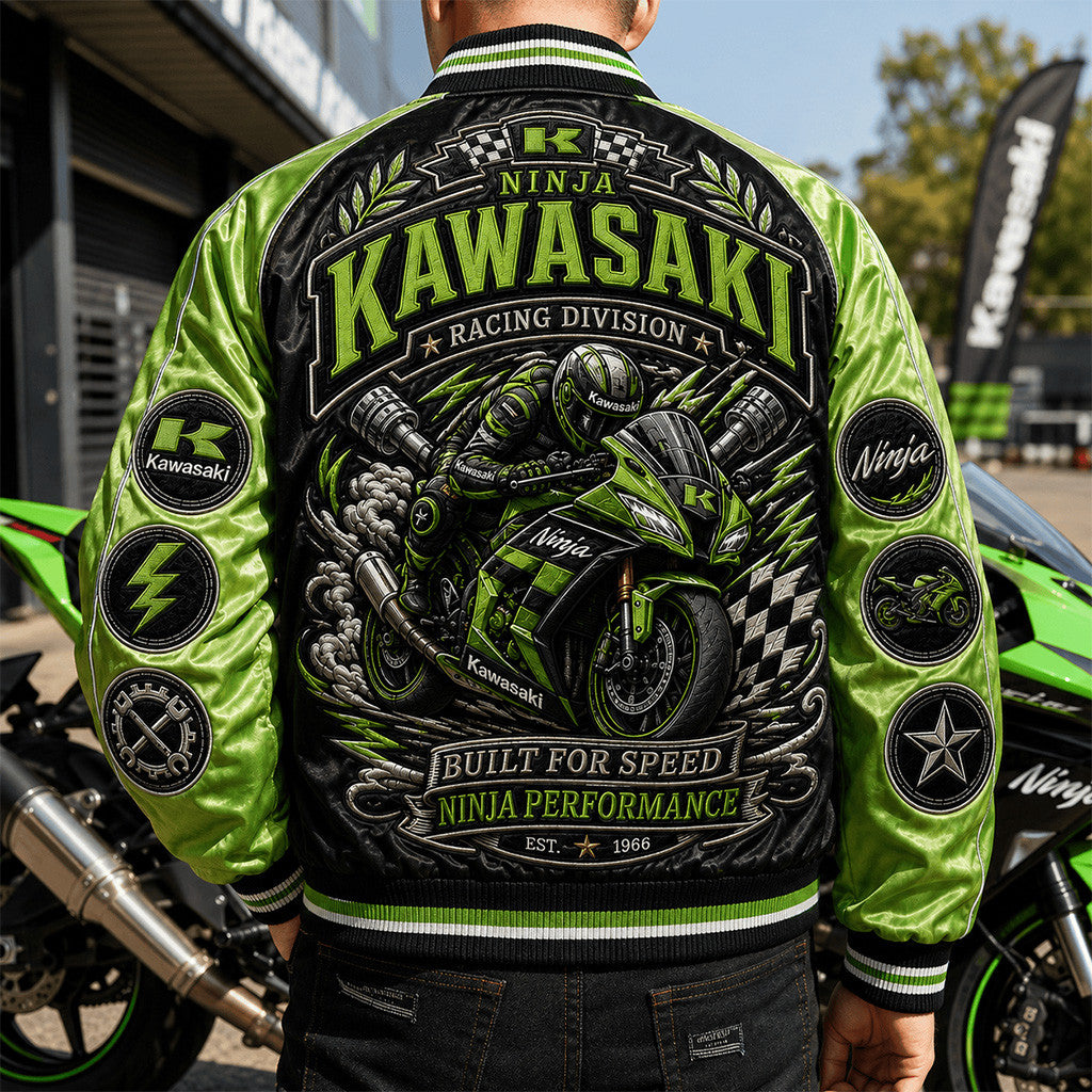 Kawasaki Ninja Racing Division Built for Speed Jacket Motorcycle Racing Clothes Biker Gift