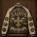New Orleans Saints Who Dat Varsity Jacket Saints Merch Football Fan Gear Game Day Gifts