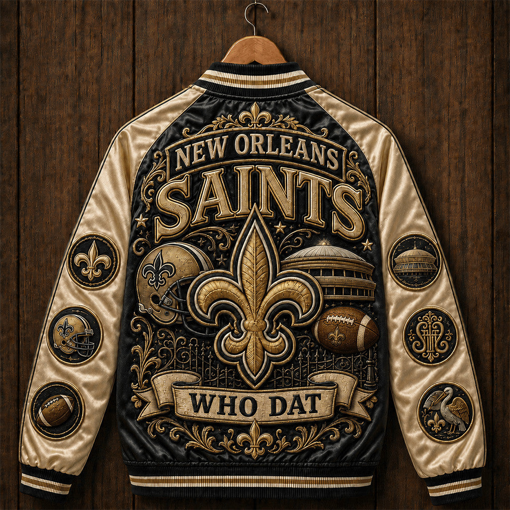 New Orleans Saints Who Dat Varsity Jacket Saints Merch Football Fan Gear Game Day Gifts
