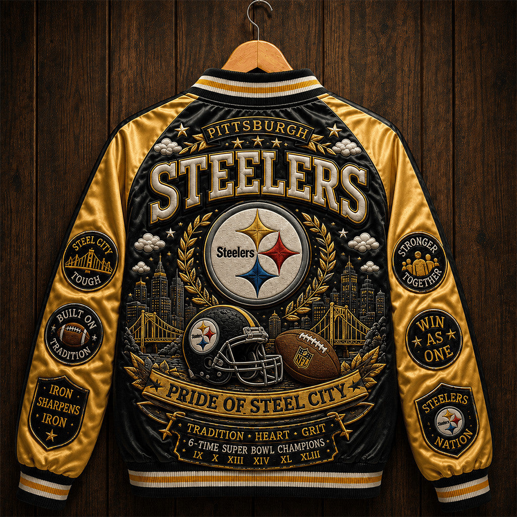 Pittsburgh Steelers Pride of Steel City Varsity Jacket Steelers Merchandise Game Day Gift