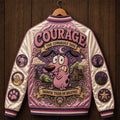 Courage The Cowardly Dog Braver Than He Believes Varsity Jacket Gifts For Cartoon Fan - Merchluma