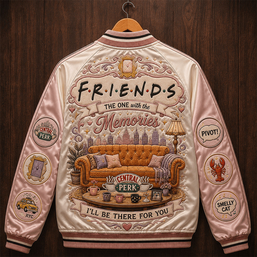 Friends The One With The Memories Varsity Jacket Central Perk TV Show Apparel Friends Fan Gift - Merchluma