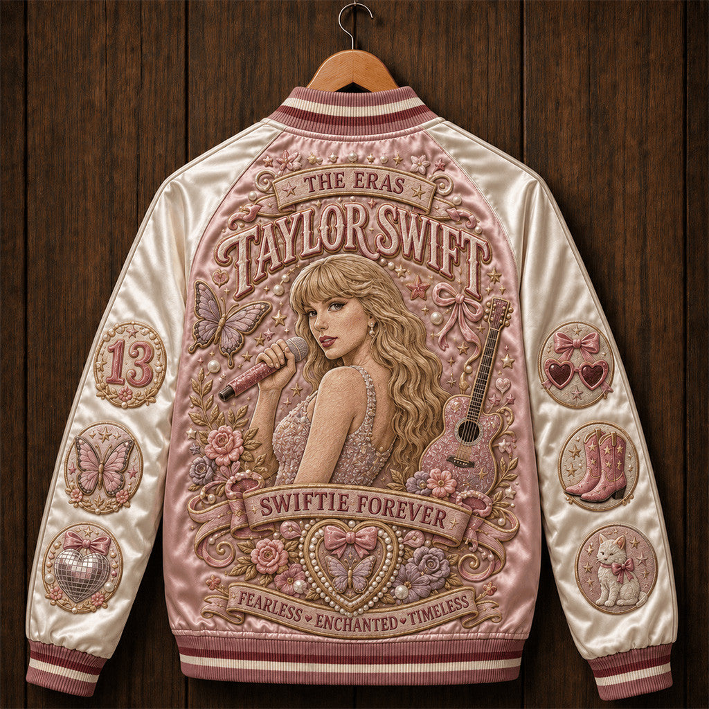 TS The Eras Swiftie Forever Varsity Jacket Fearless Enchanted Music Fan Clothing Swifties Merch - Merchluma