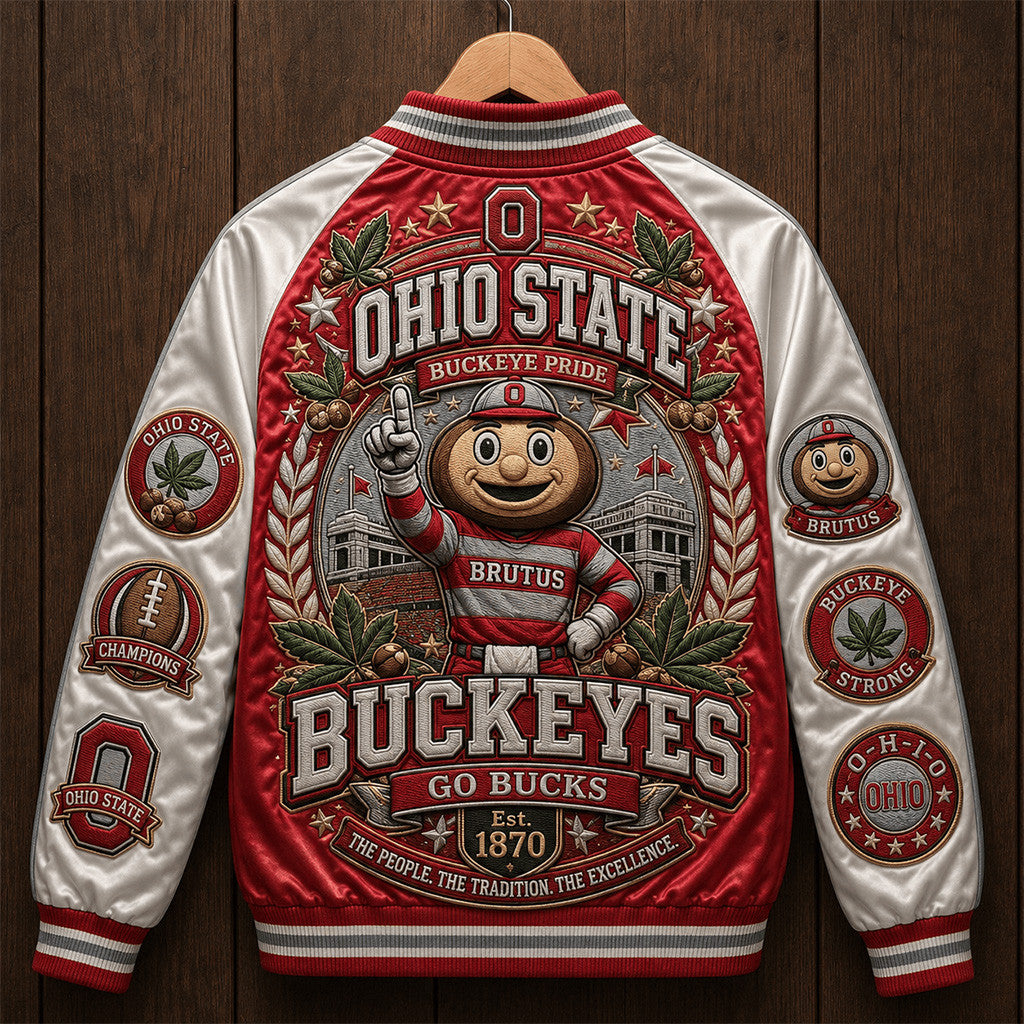 Ohio State Buckeyes Buckeye Pride Go Bucks Varsity Jacket Buckeyes Merch Game Day Gifts - Merchluma