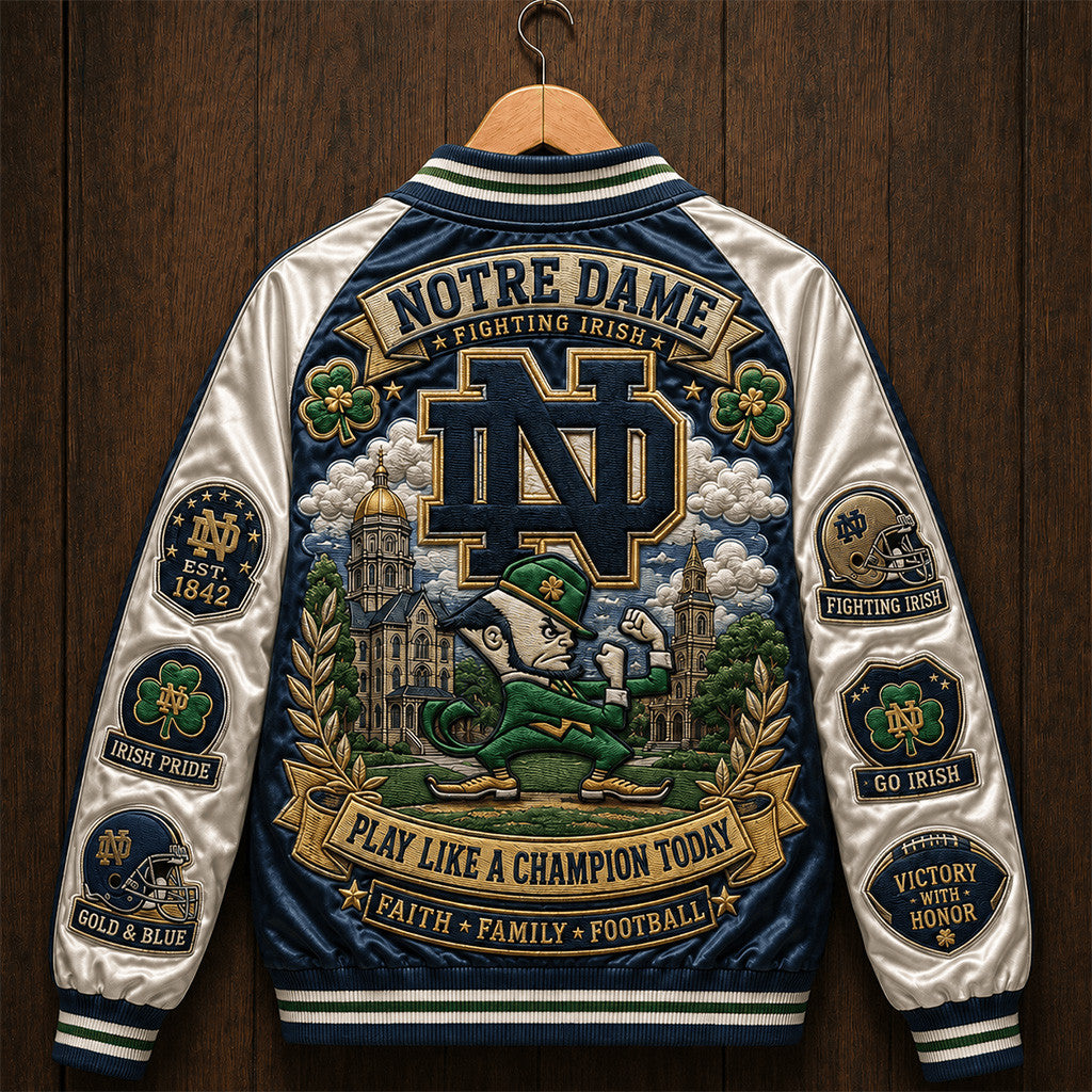 Notre Dame Fighting Irish Play Like a Champion Today Jacket Fighting Irish Merch Fan Gift - Merchluma