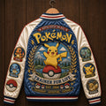 Pokemon Trainer for Life Gotta Catch Em All Varsity Jacket Pikachu Anime Fan Gifts - Merchluma