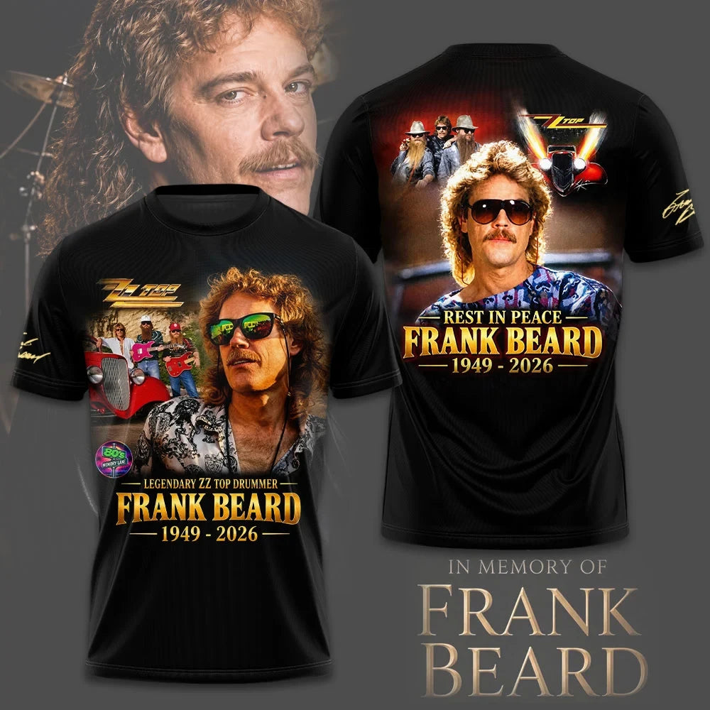 Frank Beard Tribute T-Shirt In Memoriam 1949 2026 ZZ Top Music Fan Tee Frank Beard Merch - Merchluma