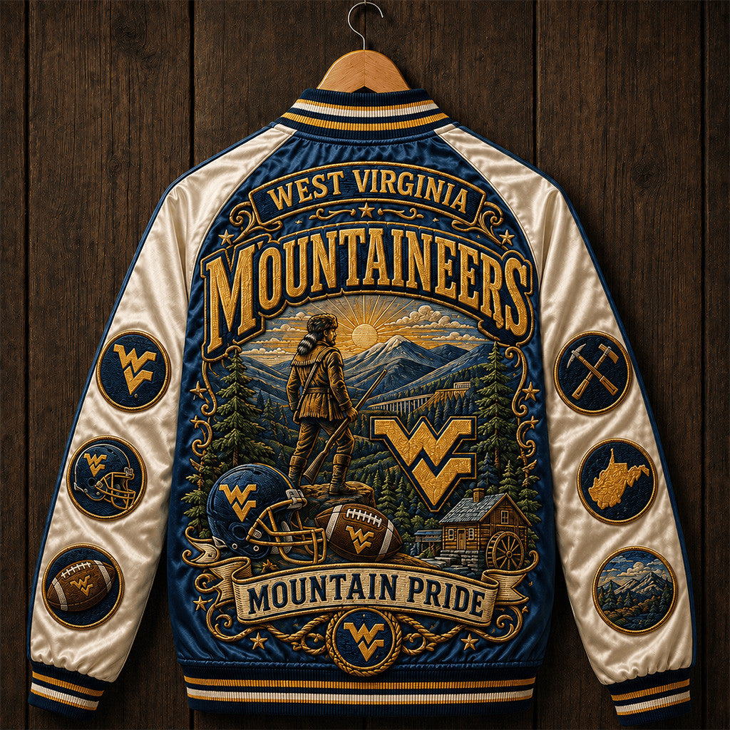 West Virginia Mountaineers Mountain Pride Vintage Football Jacket Mountaineers Merch Fan Gear - Merchluma