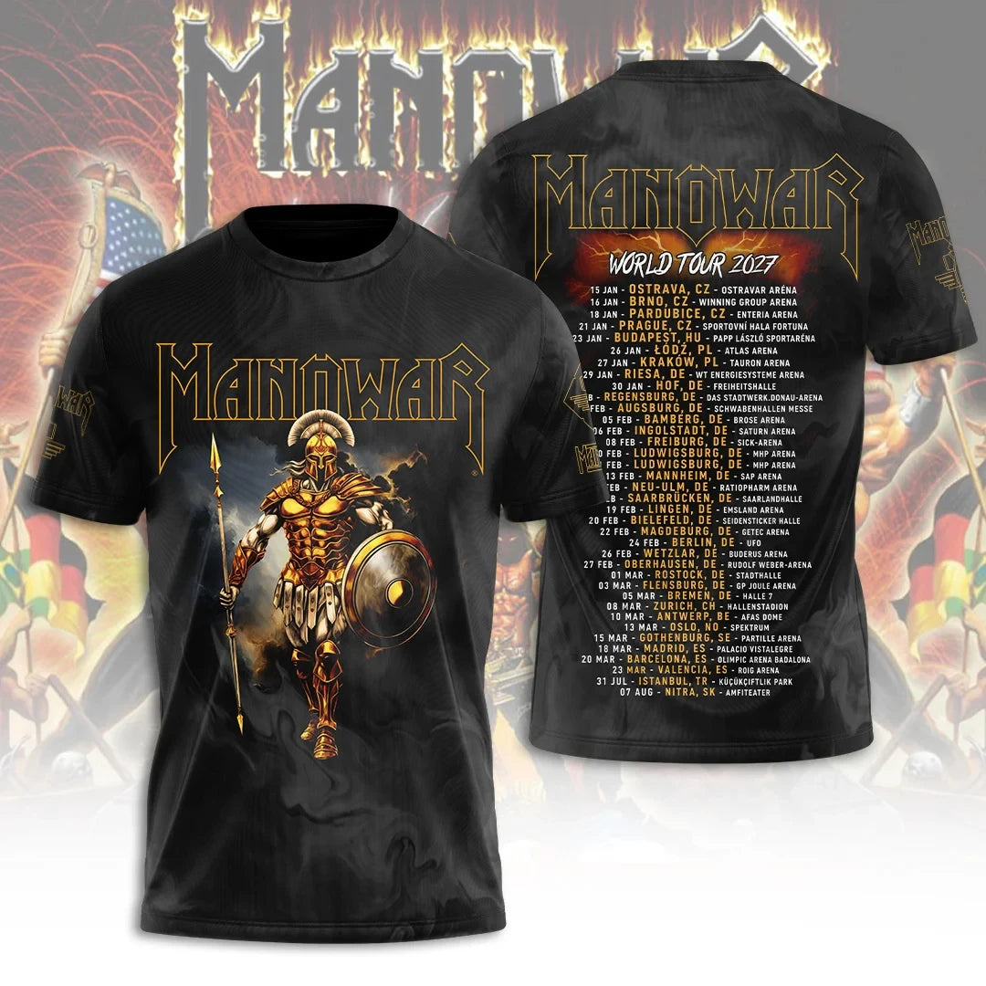 Manowar World Tour 2027 T-Shirt Kings Of Metal Classic Heavy Metal Shirt Manowar Merch - Merchluma