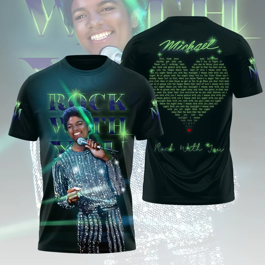 Michael Jackson Rock With You T-Shirt King Of Pop Music Legend Tribute Tee Michael Jackson Merch - Merchluma