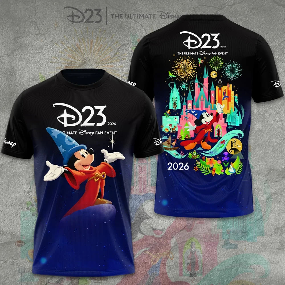 Mickey D23 2026 Ultimate Fan Event Shirt Cartoon T-Shirt Sorcerer Mickey Mouse Fan Gifts - Merchluma